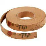 Lederpapierstreifen / Flechtstreifen, B 15 mm, Dicke 0,55 mm, Hellbraun, 9.50 m/ 1 Rolle