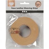 Lederpapierstreifen / Flechtstreifen, B 15 mm, Dicke 0,55 mm, Hellbraun, 9.50 m/ 1 Rolle
