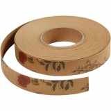 Lederpapierstreifen / Flechtstreifen, B 15 mm, Dicke 0,55 mm, Hellbraun, 9.50 m/ 1 Rolle