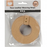 Lederpapierstreifen / Flechtstreifen, B 15 mm, Dicke 0,55 mm, Hellbraun, 9.50 m/ 1 Rolle