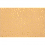 Kunstlederpapier, B 50 cm, Einfarbig,Foliedetails, 350 g, Hellbraun, Gold, 1 m/ 1 Rolle