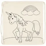 Turnbeutel, Einhörner, Größe 37x41 cm, 110 g, Hellnatur, 1 Stk
