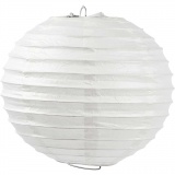 Reispapier-Lampe/-Lampion, Rund, D 20 cm, Weiß, 1 Stk