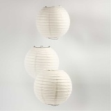 Reispapier-Lampe/-Lampion, Rund, D 20 cm, Weiß, 1 Stk