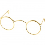 Brillen, B 60 mm, Lochgröße 21 mm, Gold, 10 Stk/ 1 Pck