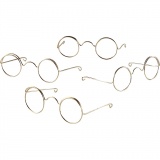 Brillen, B 60 mm, Lochgröße 21 mm, Gold, 10 Stk/ 1 Pck