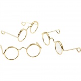 Brillen, B 35 mm, Gold, 10 Stk/ 1 Pck