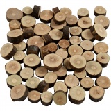 Holzscheiben - Sortiment, D 10-15 mm, Dicke 5 mm, 230 g/ 1 Pck