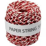 Papierschnur, Dicke 1 mm, Rot/Weiß, 50 m/ 1 Rolle