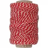 Baumwollschnur, Dicke 1,1 mm, Rot/Weiß, 50 m/ 1 Rolle