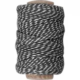 Baumwollschnur, Dicke 1,1 mm, Schwarz/Weiß, 50 m/ 1 Rolle