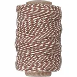 Baumwollschnur, Dicke 1,1 mm, Braun/Weiß, 50 m/ 1 Rolle