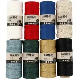 Bambusschnur, Dicke 1 mm, Sortierte Farben, 8x65 m/ 1 Set