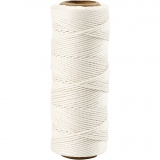 Bambuskordel, Dicke 1 mm, Weiß, 65 m/ 1 Rolle
