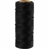 Bambuskordel, Dicke 1 mm, Schwarz, 65 m/ 1 Rolle