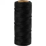 Bambusschnur, Dicke 1 mm, Schwarz, 65 m/ 1 Rolle