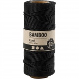 Bambuskordel, Dicke 1 mm, Schwarz, 65 m/ 1 Rolle