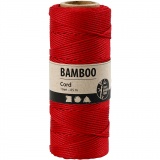 Bambuskordel, Dicke 1 mm, Rot, 65 m/ 1 Rolle