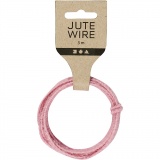 Jute-Draht, Dicke 2-4 mm, Pink, 3 m/ 1 Pck