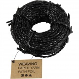 Papierkordel, Dicke 3,5-4 mm, Schwarz, 25 m/ 1 Rolle