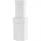 Sechseckige Deckelkartons, H 7+9 cm, Größe 4,5+6 cm, Weiß, 2 Stk/ 1 Set