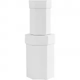 Sechseckige Deckelkartons, H 7+9 cm, Größe 4,5+6 cm, Weiß, 2 Stk/ 1 Set