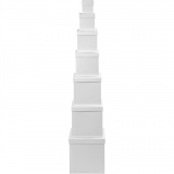 Deckelkartons - Sortiment, Quadratische Form, H 7,5+10+13+15+18+20+23 cm, Größe 7,5+10+13+15+18+20+23 cm, Weiß, 7 Stk/ 1 Set