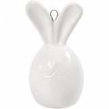 Hase, H 6,7 cm, D 3,6 cm, Weiß, 3 Stk/ 1 Pck