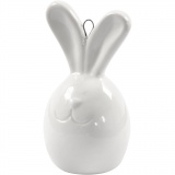 Hase, H 6,7 cm, D 3,6 cm, Weiß, 3 Stk/ 1 Pck