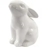 Hase, H 9 cm, D 5,5 cm, Weiß, 12 Stk/ 1 Pck