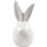 Hase, H 11,4 cm, D 5,5 cm, Weiß, 12 Stk/ 1 Pck