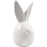 Hase, H 11,4 cm, D 5,5 cm, Weiß, 12 Stk/ 1 Pck