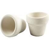 Blumentopf, H 4,6 cm, D 5,2 cm, Weiß, 6 Stk/ 1 Pck