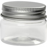 Kunststoffglas mit Schraubverschluss, H 35 mm, D 40 mm, 35 ml, 10 Stk/ 1 Pck