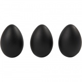 Eier, H 6 cm, Schwarz, 12 Stk/ 1 Pck