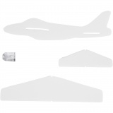 Flugzeug-Sortiment, L 19 cm, B 17,5 cm, Weiß, 2 Stk/ 1 Pck