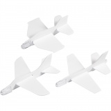 Flugzeug-Sortiment, L 11,5-12,5 cm, B 11-12 cm, Weiß, 3 Stk/ 1 Pck