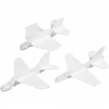 Flugzeug-Sortiment, L 11,5-12,5 cm, B 11-12 cm, Weiß, 3 Stk/ 1 Pck