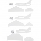 Flugzeug-Sortiment, L 11,5-12,5 cm, B 11-12 cm, Weiß, 3 Stk/ 1 Pck