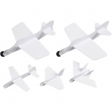 Flugzeug-Sortiment, L 11,5-19 cm, B 11-17,5 cm, Weiß, 50 Stk/ 1 Pck