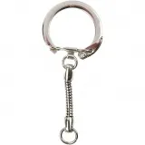 Schlüsselring mit Kette, L 6 cm, D 2,3 cm, 5 Stk/ 1 Pck