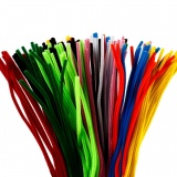 Chenilledraht, L 45 cm, Dicke 6 mm, Sortierte Farben, 200 sort./ 1 Pck