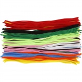 Chenilledraht, L 45 cm, Dicke 6 mm, Sortierte Farben, 200 sort./ 1 Pck