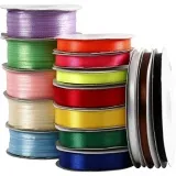 Satinband, B 3-19 mm, Sortierte Farben, 15 Rolle/ 1 Pck