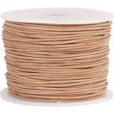 Lederband, Dicke 1 mm, Beige, 50 m/ 1 Rolle