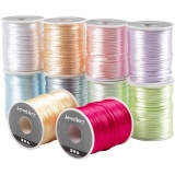 Satinband, Dicke 2 mm, Pastellfarben, 10x50 m/ 1 Pck