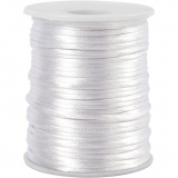 Satinband, Dicke 2 mm, Weiß, 50 m/ 1 Rolle