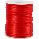 Satinband, Dicke 2 mm, Rot, 50 m/ 1 Rolle