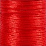 Satinband, Dicke 2 mm, Rot, 50 m/ 1 Rolle