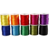 Satinband, Dicke 2 mm, Kräftige Farben, 10x50 m/ 1 Pck